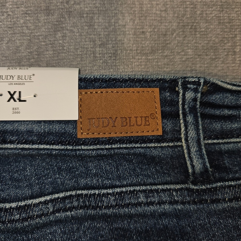 Judy Blue Womens XL Shorts High Rise Distressed Raw Hem Denim Cuttoff Stretchy - Picture 9 of 16